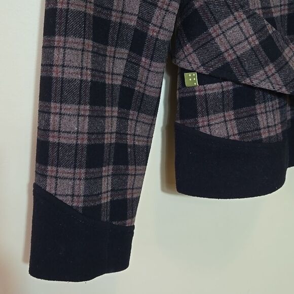 Soia & Kyo Wool Blend black Tan Plaid Belted Jacket Rachel Friends - Picture 10 of 16